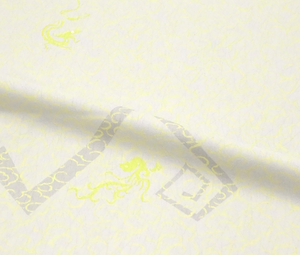 小紋：四神に雷 ライトグレー